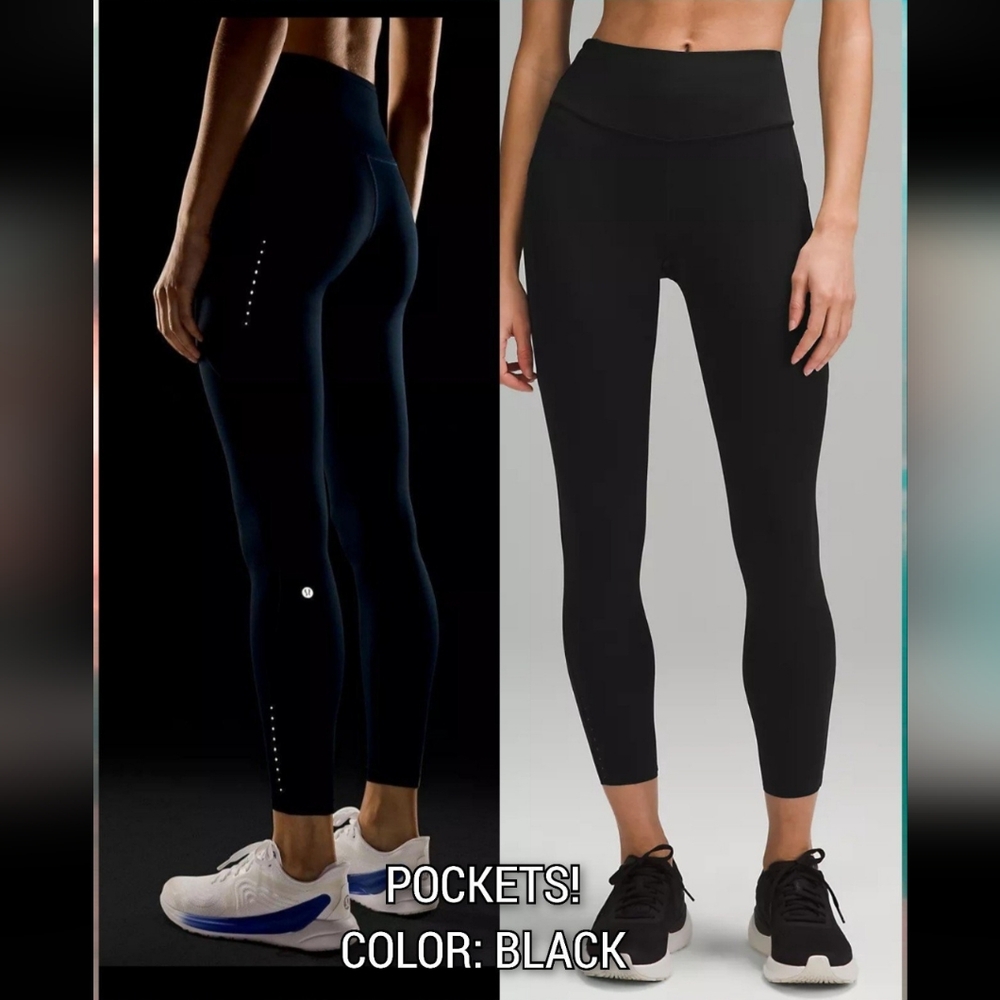 Lululemon Fast and Free High-Rise Tight 25” Pockets 20 Black